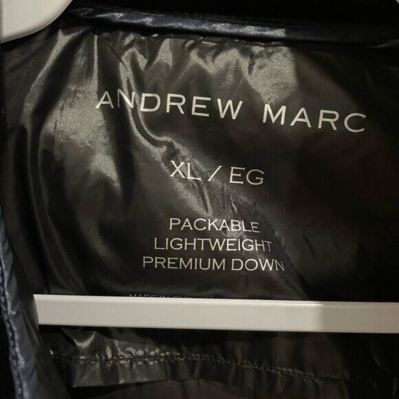 Andrew Marc Down Quilted Puffer Coat Athleisure Contemporary Hooded Preppy - Picture 4 of 7